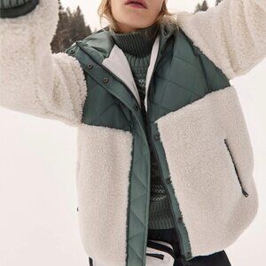 ALP N ROCK Tahoe Hooded Shearling Jacket in Eucalyptus